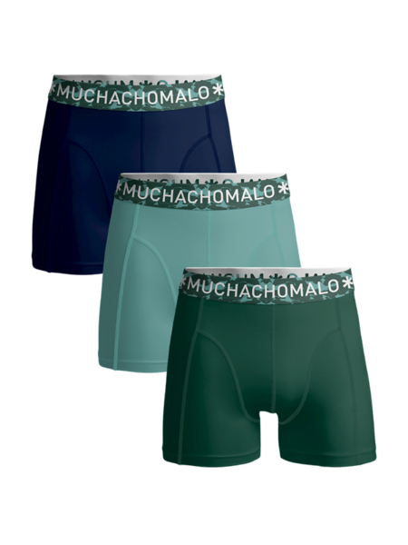 MUCHACHOMALO 3 pack boxershorts Solid Green Boys