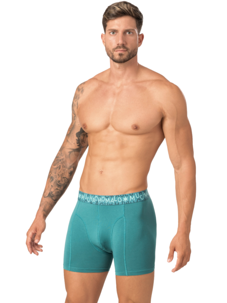 MUCHACHOMALO 2 pack boxershorts Solid Blue